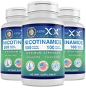 Genex Formulas Nicotinamide 500mg (3-Pack) Vitamin B3 Flush Free Niacin Capsules for Healthy Skin - Niacinamide Supplement Pills hjälper till att producera Keratin & Support Skin Cell Health & Energy (300 kapslar)