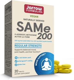 Jarrow Formulas Samma 200 mg, stöder gemensam hälsa, leverfunktion, hjärnmetabolism, 20 tabletter, upp till 20 dagars leverans