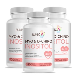 Myo-Inositol & D-Chiro Inositol Supplement för kvinnor - Ideal 40:1 Ratio -Stöd Kvinnors Hormon Balans & fertilitet & Ovarian Hälsa - Vegan Powder Capsules - 90-dagars Supply