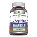 Fantastiska Formler L-Arginine Supplement | 500 Mg | 250 kapslar | Amino Acid Supplement för Män & Kvinnor | Non-GMO | Gluten Free | Made in USA