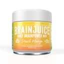 BrainJuice Nootropics Brain Support Supplement, Gluten Free Powder för energi och fokus, Drink Mix med L Theanine, Alpha GPC, Vitamin B, Organic Green Tea Extract Caffeine, Peach Mango, 15 portioner