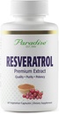 Paradise Herbs Resveratrol, Antioxidant, Super Potent, Ultra Pure, Vegan, Non GMO, Gluten Free, 60 Vegetarian Capsules