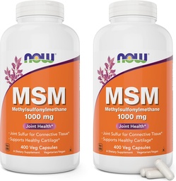 Nu MSM 1000mg, 400 Veg Capsules (Pack of 2) Methyl-Sulphonyl-Methane, Made in USA, Sulfur Supplement, Non-GMO, Vegan/Vegetarian Friendly
