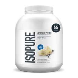 Isopure Zero Carb 100% Pure Whey Isolate Protein Powder, Lactose Free, Gluten Free, Med Vitaminer, Creamy Vanilla, 25g Protein Per Servering, 4,5 Lbs, 66 portioner (Packaging May Vary)
