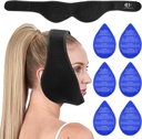 Wisdom Teeth Ice Pack Head Wrap, Face Ice Pack för Wisdom Teeth, Jaw Ice Pack för Face Oral Surgery med 6 Hot Cold Gel Pack för TMJ Pain Relief, Tandutvinning, Tonsillectomy Recovery-Black
