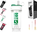 Litex Shaker Bottles för Protein Shakes, 26oz Blender Shaker Bottle för Pre-Workout, Shaker Cups med Straw, BPA-fri Tritan Mixer Bottles för Protein Powder, med Cup Brush och Instruktioner (White)