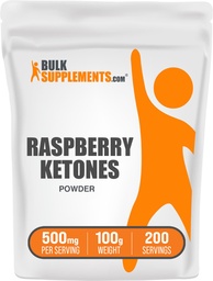 BulkSupplements.com Raspberry Ketones Powder - Raspberry Ketones Supplement, Antioxidant Source - för energistöd, Gluten Free, 500mg per servering, 100g (3,5 oz) (Pack av 1)