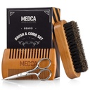 Wooden Beard and Comb Set for Men - Perfect for Beards Head Hair and Mustaches Men's Grooming Kit for Styling, Applying Beard Oils and Balms for Better Hair Care Growth and Impressive Hair Health