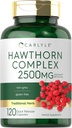 Carlyle Hawthorn Berry Complex 2500mg Capsules | 120 greve | Extract Powder | för män och kvinnor | Non-GMO & Gluten Free Supplement