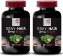 Hårföryngring - Grå hår Reverse - Ung hår, hår Pigmentering, färgförbättring, återuppliva naturlig färg, hår restaurering, återställa vibrancy, hårvård lösning 2 flaskor 120 kapslar
