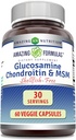 Amazing Formulas Glucosamine Chondroitin & MSM 60 Veggie Capsules | Shellfish Free | Non-GMO | Gluten Free | Made in USA | Ideal for Vegetarians