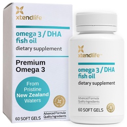 Xtendlife Omega 3 DHA Fish Oil - 1100mg med 700mg DHA och 300mg EPA - Omega 3 6 9 Supplement för hjärta och hjärna - 1 månads leverans (60 greve)