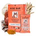 WISE BAR Adaptogen Mushroom Nutrition Bars with Reishi, Lions Mane & Ashwagandha, Organic Vegan & Gluten Free Snacks for Natural Focus, Energy & Immunity Support, Cinnamon Turmeric Flavor, 12 Count