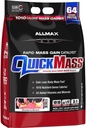 ALLMAX Nutrition QUICKMASS, Strawberry Banana - 10 lb - Rapid Mass Gain Catalyst - Upp till 64 Grams of Protein Per Serving - 3:1 Carb to Protein Ratio - Zero Trans Fat - Upp till 70 portioner