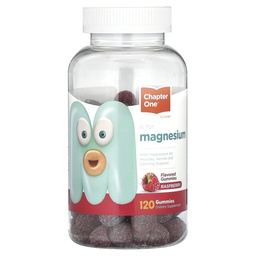 Kapitel Ett Magnesium Gummies för barn & vuxna - Natural Calm Gummies - Calm Magnesium Citrate - Ben- och muskelfunktionstillägg för barn och vuxna - Mood Support, Kosher Raspberry Flavor (120)