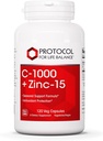 PROTOCOL FOR LIFE BALANCE C-1000 + Zinc-15 - Vitamin C & Zinc Bisglycinate - Immune Support Supplement - Antioxidants Supplement - with Ascorbic Acid - 120 Veg Capsules
