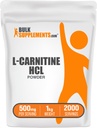 BulkSupplements.com L-Carnitine HCl Powder - Carnitine Supplement, Carnitine Powder, L-Carnitine 500mg - Unflavored & Gluten Free, 500mg per Servering, 1kg (2,2 lbs) (Pack av 1)