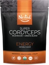 Super Greens Daily Greens Superfood Powder - Certified USDA Organic Green Powder w/20+ Whole Foods, Spirulina Powder, Wheat & Barley Grass - Probiotika, Fiber & Enzymes - Cordyceps, 30 Servings