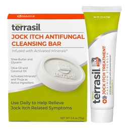 terrasil Jock Itch Antifungal Cream Extra Strength + Antifungal Soap 2-Product Care Kit med kliniskt beprövad Clotrimazole för effektiv Jock Itch Behandling & Relief (.5oz Tube + 75g bar)