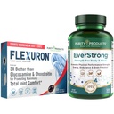 Purity Products Bundle - Flexuron Joint Formula + EverStrong Tablets - Flexuron - Krill Oil, Hyaluronic Acid + Astaxanthin - EverStrong- Muscle Matrix Blend w / Creatine, Coffee Fruit Extract + Mer