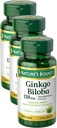 Naturens Bounty Ginkgo Biloba Capsules 120mg, Memory Support Supplement, Stöder Brain Function och Mental Alertness, 100 kapslar (Pack of 3)