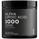 Toniiq 1000mg Ultra High Strength Alpha Lipoic Acid Capsules - Highly Purified 99%+ USP Standard - 120 Capsules ALA Supplement