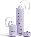 Betife Cute Pill Organizer, Cute Weekly Pill Box för resor, Cute Daily Pill Case 7 Day, med 7 stora Stackable Compartments, Sturdy ABS Pill Holder för vitamin Supplement Medicine (Purple)