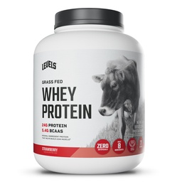 Levels Grass Fed Whey Protein Powder, No Artificials, 24G Protein, Strawberry, 5LB