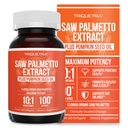 Saw Palmetto Extract - 10X Potens, Pharmaceutical Grade Strength - Plus Pumpkin Seed Oil - Stöder Prostata Hälsa, Relieves Urination Issues, Stöder hårväxt, DHT Blocker - 60 Softgels