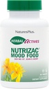 Natures Plus Herbal Actives NutriZAC Mood Food - 300 mg St Johns Wort, 90 Vegan Bi-Layered tabletter - Maximal Potency Natural Mood Booster - Vegetarian, Glutenfri - 90 portioner