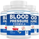 [3-Bottle Value Pack] Longevity Blood Pressure Formel - med 12 + naturliga örter. Dietary Support Supplement