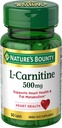 Naturens Bounty L-Carnitine stöder hjärthälsa och fettmetabolism, Aminosyratillskott, 500 mg, 30 tabletter