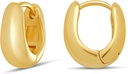 Essentials 14K Gold eller Sterling Silver Plated Teardrop Huggie Hoop 12mm