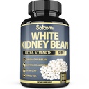 Satoomi 6in1 White Kidney Bean Extract Capsules - 6 månaders leverans - extra blandning med olivblad, grönt kaffe Bean & grönt te - 180 grejer
