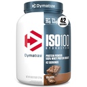 Dymatize ISO100 Whey Protein Powder Isolate, Fudge Brownie, 25g Protein, 3 pund, 5,5 g BCAA, mindre än 120 Cal., Gluten Free, 1g Fat, 1g Sugar, 2g Carb (42 portioner)