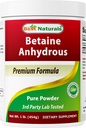 Best Naturals Betaine Anhydrous Trimethylglycine (TMG) Pure Powder 1 Pound (1 LB (Pack of 1))