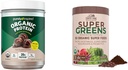 Purely Inspired Organic Protein Powder och Country Farms Super Greens Drink Mix Bundle (16 + 20 portioner)
