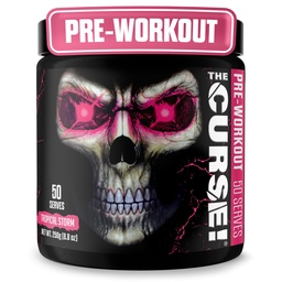 JNX SPORTS Förbannelsen! För träningspulver för män och kvinnor, koffein, beta-alanin, kreatin, L-citralin, 50 portioner, tropisk storm smak - öka energi, styrka och fokus