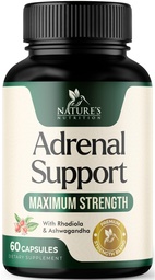 Adrenal Support Supplements Cortex Complex, Best Energy Supplement, stöder Cortisol Health & Energy Levels, Daily Ashwagandha för kvinnor och män, stöder Adrenal Fatigue & Immune System, 60 kapslar