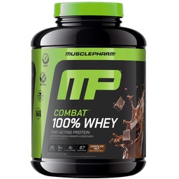 MusclePharm Combat 100% Whey Protein Powder, Chocolate Milk, Fast Recovery & Muscle Gain med Whey Isolate, High Protein Powder för kvinnor och män, Gluten Free, 5lb, 67 portioner