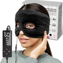 Moist Heat Sinus Pressure Relief Mask med 3 värmeinställningar, Extra Large Face Heating Pad for Eyes, Sinusitis, Hormone Migraine, Tension Headache Relief Black