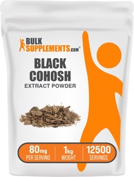 BulkSupplements.com Black Cohosh Extract Powder - från Black Cohosh Root, Herbal Supplement - Vegan & Gluten Free, 80mg per Servering, 1kg (2,2 lbs) (Pack av 1)