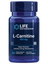 Livslängd L-karnitin - 500 mg, energitillskott, minnestillskott - Gratis formaminosyra, kväveoxidstöd, hälsosamt blodtryck - Glutenfri, icke-GMO, vegetarian - 30 kapslar