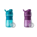 BlenderBottle 20-Ounce SportMixer Shaker Bottles med BlenderBall Wire Whisk, Plum och Teal