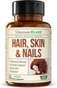 Biotin Hair, Skin & Nails Vitamins for Women & Men. Includes Vitamin C to Support Collagen. Supplements for Strong Hair, Radiant Skin & Nail Growth. Biotin & Folate Supplement for Women. 60 Capsules