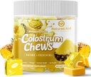 Colostrum Chews Supplement with probiotics for Gut Health, Bloating, Immune Support, Skin, Hair Growth and Beauty - Pineapple Flavor (60 Servings)