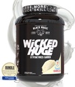 Worldwide Nutrition Bundle Kompatibel med Black Magic Wicked Huge - Mass Gainer French Vanilla Flavor för Muscle Support and Recovery, 7.24 LBS Protein Powder Supplement med Keychain