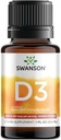 Swanson Vitamin D3 Liquid Drops 400 Iu (50 mcg) 1 fl Ounce (29,6 ml) Liquid