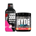 PROSUPPS L-Carnitine 3000 Stimulant Free Liquid Shots (Dragon Fruit) och Hyde Max Pump Pre Workout för män och kvinnor (Fruit Punch) Bundle