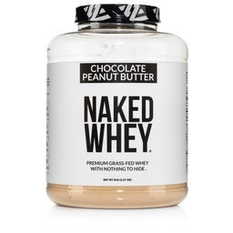 NAKED Whey Chocolate Peanut Butter Grass Fed Whey Protein Powder, No GMO, No Soy och Gluten Free, Aid Growth and Recovery - 52 Servings